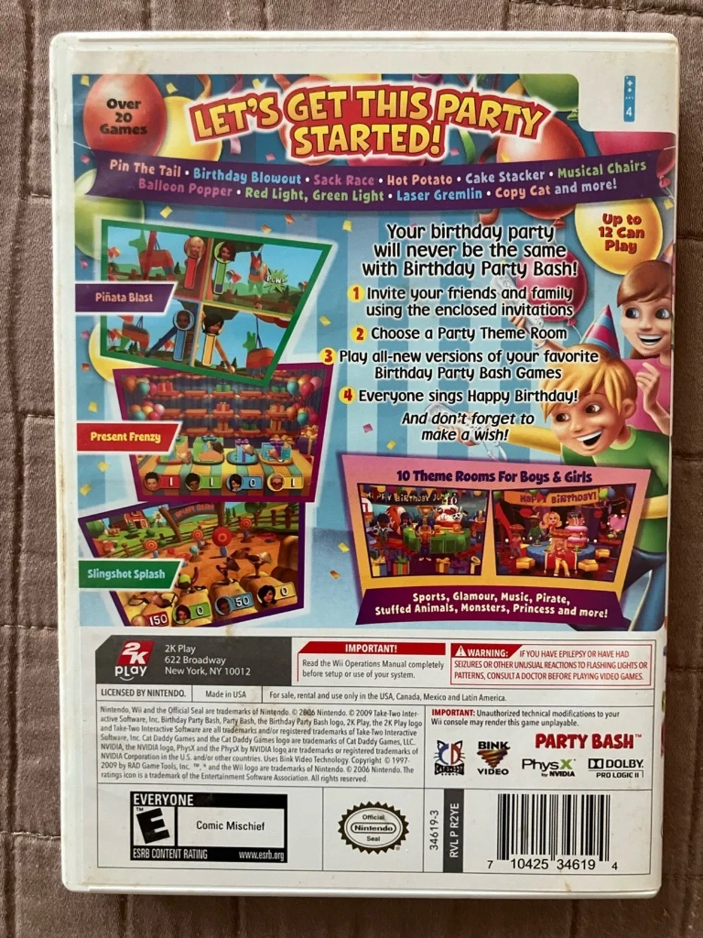 Wii Birthday Party Bash Game - Colorful Celebration